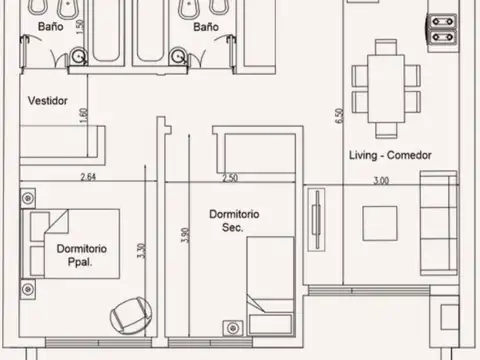 Departamento en Venta de 2 dormitorios