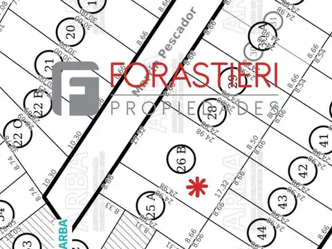 Terreno en Venta 17  mts Frente