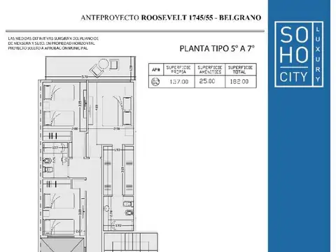 Roosevelt 1700, Piso 5