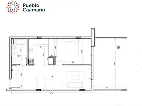 Pueblo Caamaño 100, Piso 2°