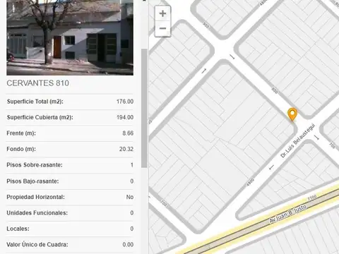 Terreno en Venta 20  mts Fondo