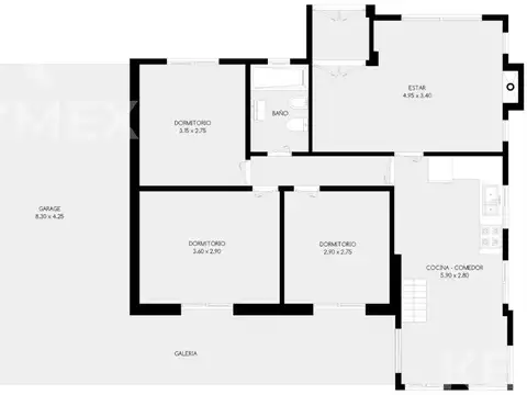 Casa 4 ambientes con 1 baño