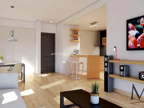 Departamento 2 ambientes con 2 baños