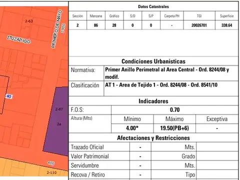 TERRENO/LOTE EN VENTA | 350m² | 10X35 | REP. DE LA SEXTA
