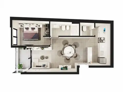 Departamento 6 ambientes con 1 baño