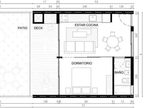 Departamento en Venta de 2 ambientes
