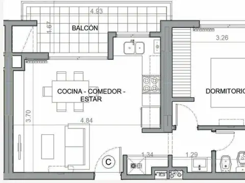 Departamento en Venta de 2 ambientes