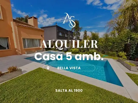 Alquiler Temporal Casa 5 Amb c/ Pileta en Bella Vista Chico - Verano