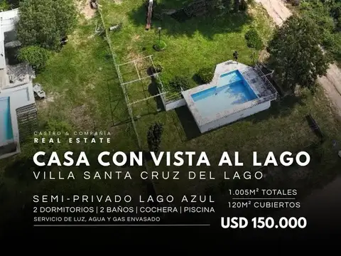 Venta Casa De 2 Dormitorios Cochera Y Pileta En B° Semi Privado Lago Azul- Villa Santa Cruz Del Lago