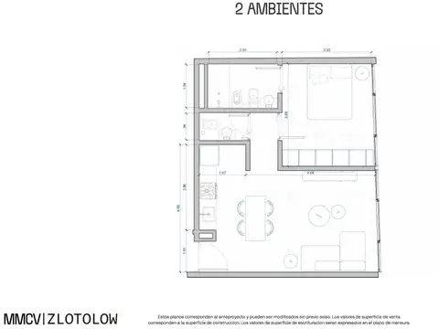 Departamento en el emprendimiento SOUL ELCANO 3779