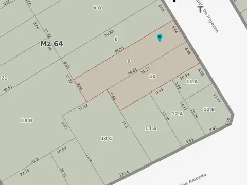 Terreno en Venta 17  mts Frente