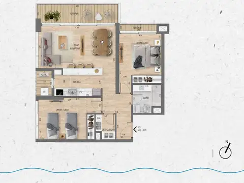 VENTA Apartamento 2 dormitorios Lago Calcagno