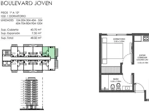 Departamento en  Pozo Boulevard Joven Brickell