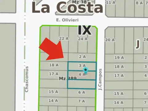 Terreno en Venta 12,50  mts Frente