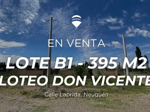 Lote B1 En Venta Loteo Don Vicente En Neuquén