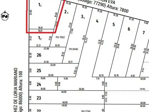 Terreno en Venta 22  mts Fondo