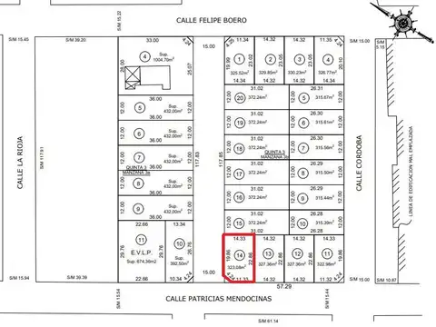 Lote en venta, Mendoza esq. Patricias Mendocinas (Parcela N°14 de la Manzana 3b), Belén de Escobar. ¡ESCRITURA INMEDIATA! VENTA DE CONTADO