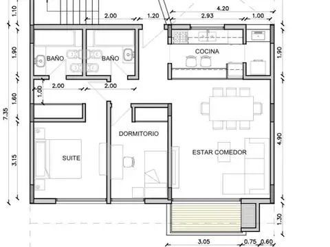 Departamento en Venta de 3 ambientes