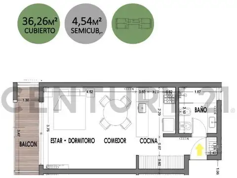 Departamento en Venta de Monoambiente