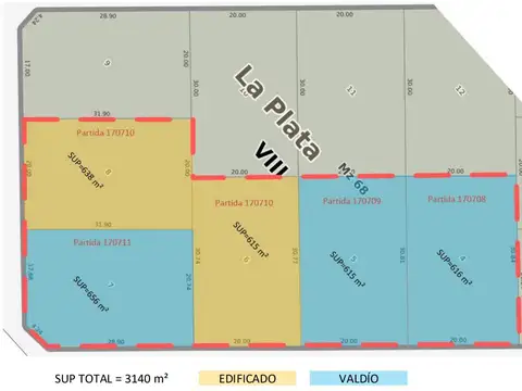 Lotes 46 entre 243  y 244 Ideal inversor / desarrollo / uso recreativo de 3140 m2