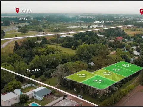 Lotes en venta de 3140 m2 totales con construcción y pileta calle 46 entre 243  y 244 Etcheverry