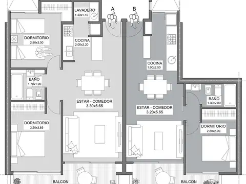 Departamento en Venta con 1 cocheras