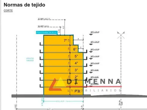 Terreno en Venta 26,91  mts Fondo