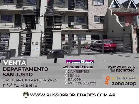 Venta Departamento 2 Ambientes San Justo