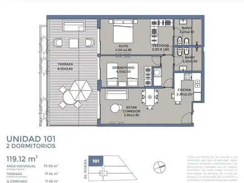 Departamento en Venta al Sur