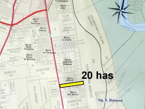 Terreno en Venta en San Jacinto (Campana), USD 4.000.000