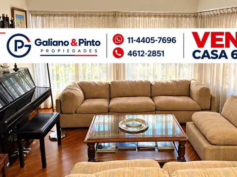 IMPONENTE CASA 6 AMB. c/ COCHERA,  JARDIN y QUINCHO