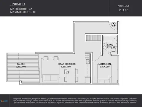 Monoambiente a estrenar, listo para entregar c/piscina