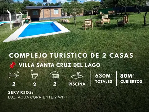 Complejo Turístico De 2 Unidades Completamente Equipadas En Villa Santa Cruz Del Lago - Punilla