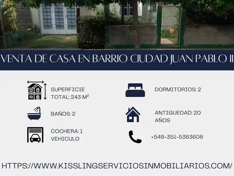 Casa en Venta 20 años