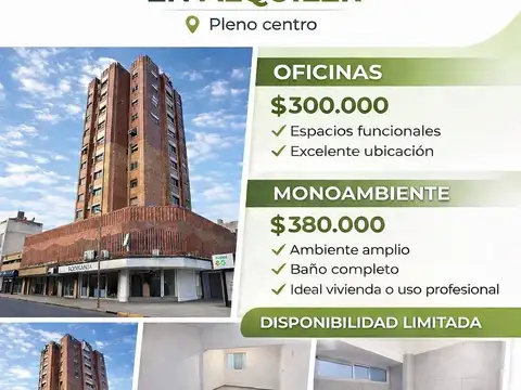 ?? ALQUILER OFICINA – PLENO CENTRO

?? Edificio: Torre Incone
?? Ubicació