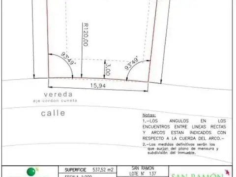 Terreno en Venta 16  mts Frente