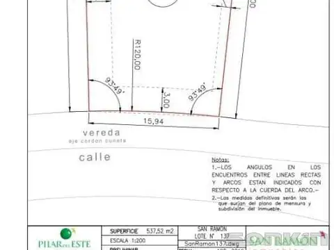 Terreno en Venta 16  mts Frente