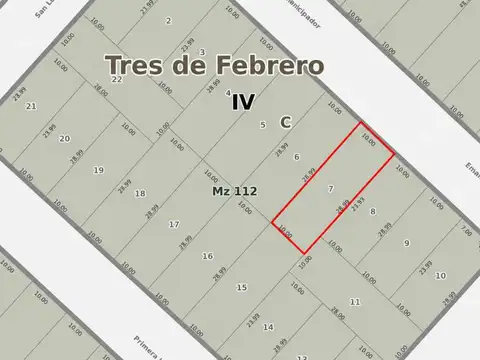 Terreno en Venta de 289,0 m2