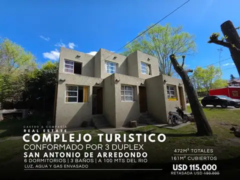 Venta complejo de 3 dúplex en san antonio de arredondo a 100mts del rio – excelente ubicación
