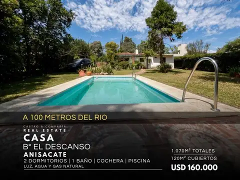 Chalet de 2 Dormitorios con Pileta en Venta, B. El Descanso - Anisacate