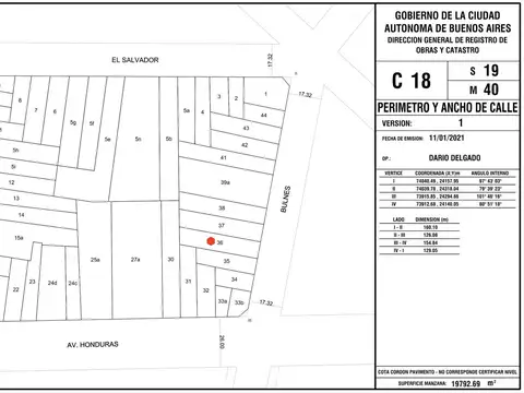 Terreno en Venta 8  mts Frente