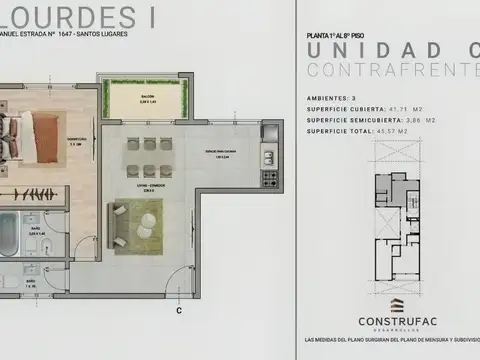 Departamento en Venta en Santos Lugares, USD 70.000