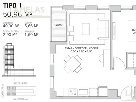 Departamento en Venta de 2 ambientes