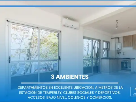 Depto en Temperley, financiado, a estrenar, 2 y 3 ambientes, lomas de zamora, apto credito, permuta