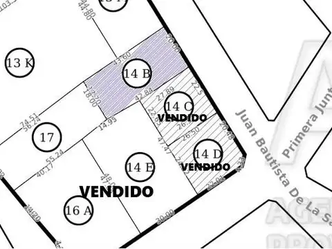Terreno en Venta de 814,0 m2