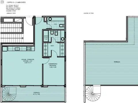 Departamento en Venta de 2 ambientes