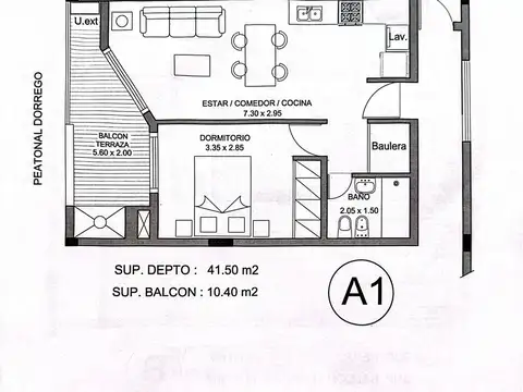 Departamento en Venta de 1 dormitorio