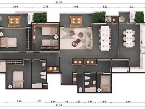 Departamento en Venta de 6 ambientes