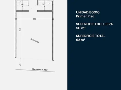 Oficina 3 ambientes con 1 baño