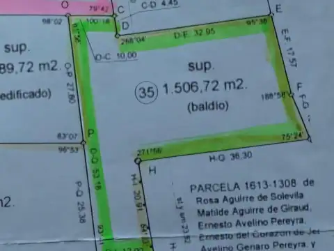 Terreno en Venta de 1500,0 m2
